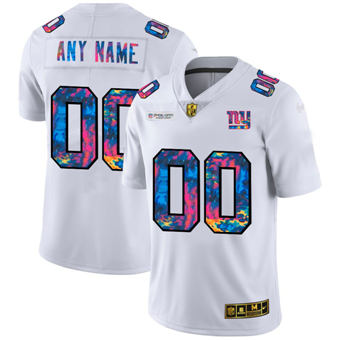 Men's New York Giants White NFL 2020 Customize Crucial Catch Limited Stitched Jersey